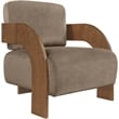 Meridian Furniture Cedra Taupe Velvet Performance Fabric Accent Chair