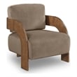 Meridian Furniture Cedra Taupe Velvet Performance Fabric Accent Chair