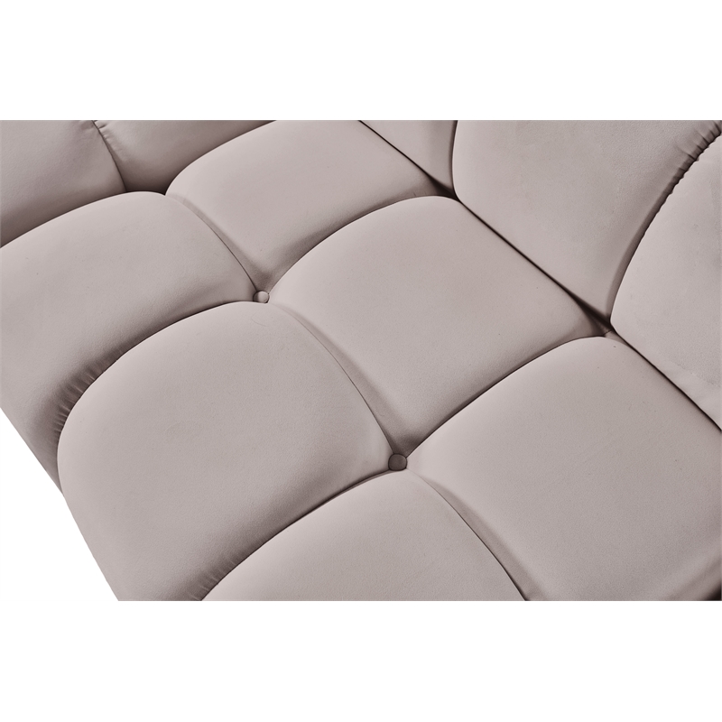 Meridian Furniture Orin Beige Velvet Performance Fabric Modular Chair