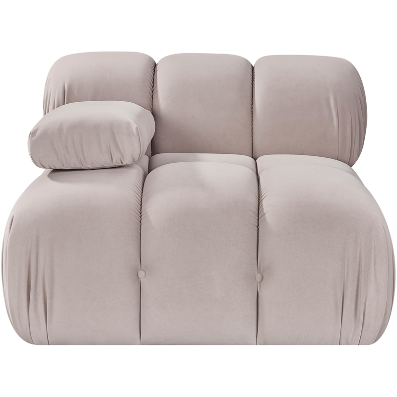 Meridian Furniture Orin Beige Velvet Performance Fabric Modular Chair