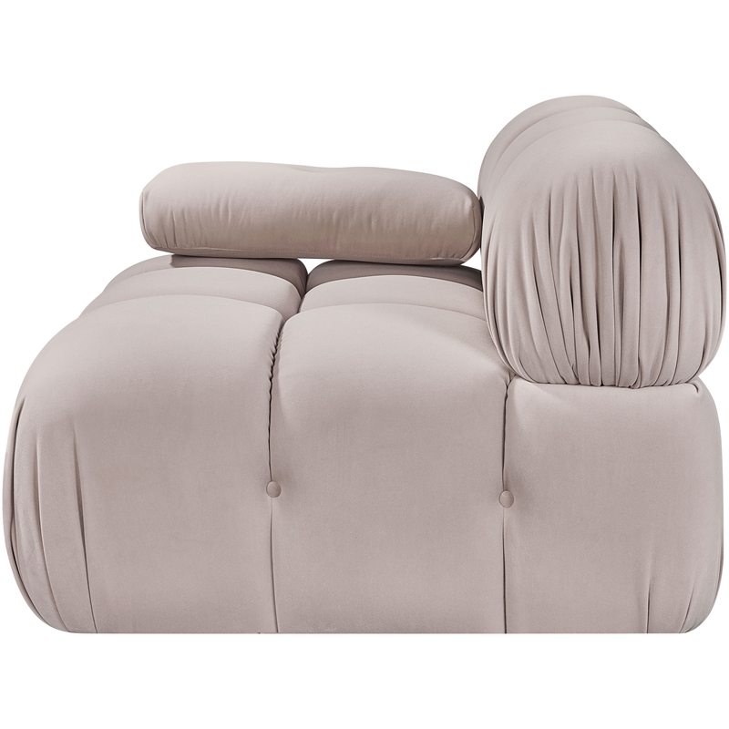 Meridian Furniture Orin Beige Velvet Performance Fabric Modular Chair
