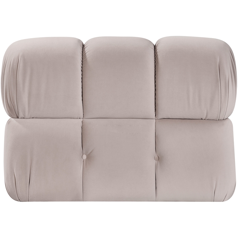 Meridian Furniture Orin Beige Velvet Performance Fabric Modular Chair