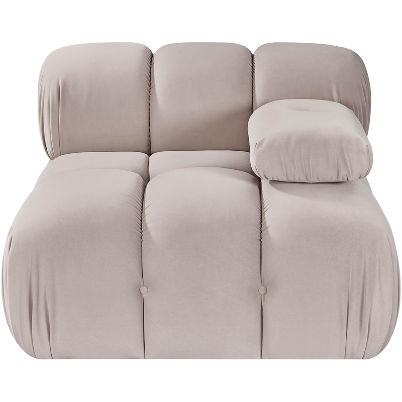 Meridian Furniture Orin Beige Velvet Performance Fabric Modular Chair