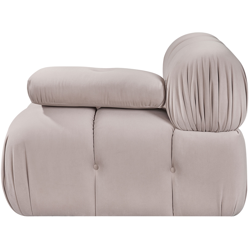 Meridian Furniture Orin Beige Velvet Performance Fabric Modular Chair