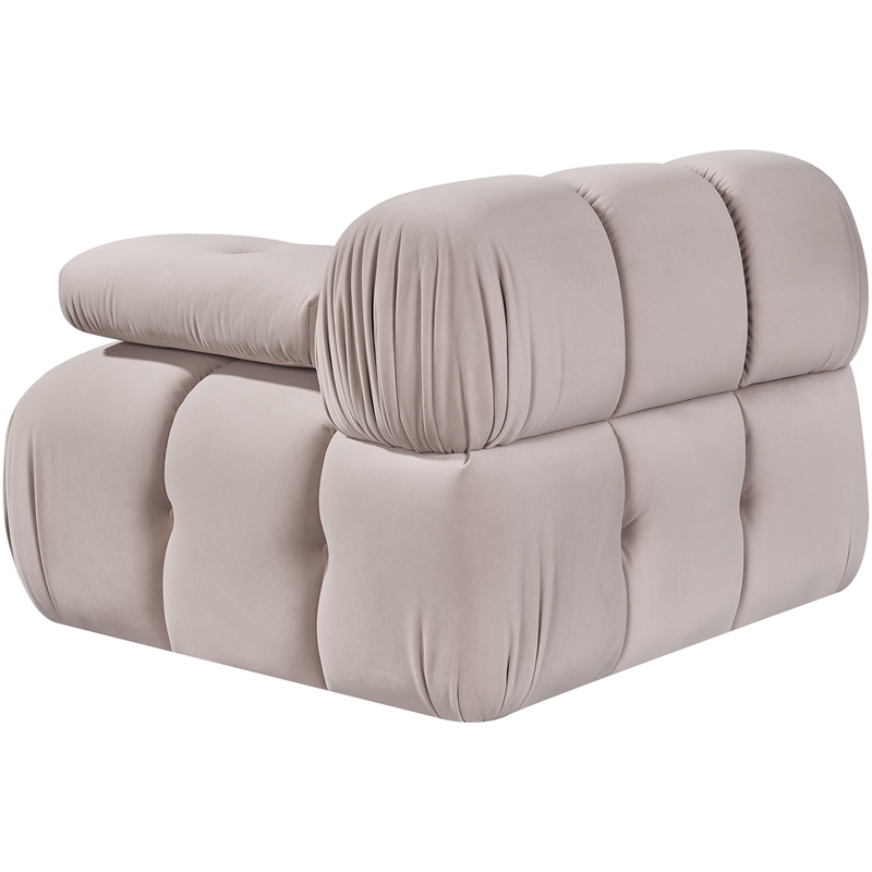 Meridian Furniture Orin Beige Velvet Performance Fabric Modular Chair