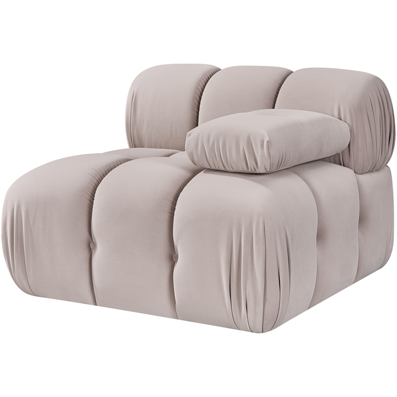 Meridian Furniture Orin Beige Velvet Performance Fabric Modular Chair