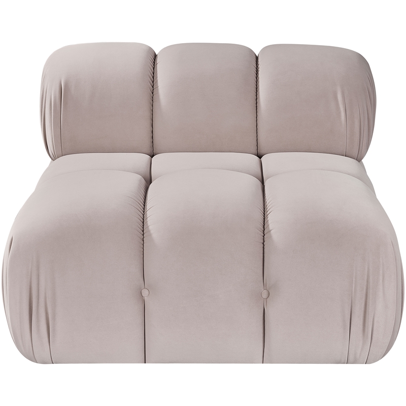 Meridian Furniture Orin Beige Velvet Performance Fabric Modular Chair