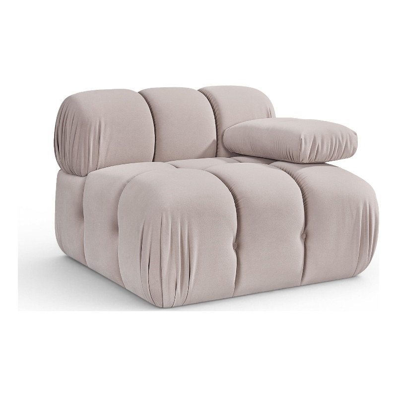 Meridian Furniture Orin Beige Velvet Performance Fabric Modular Chair