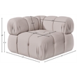 Meridian Furniture Orin Beige Velvet Performance Fabric Modular Corner Chair