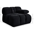 Meridian Furniture Orin Black Velvet Performance Fabric Modular Chair