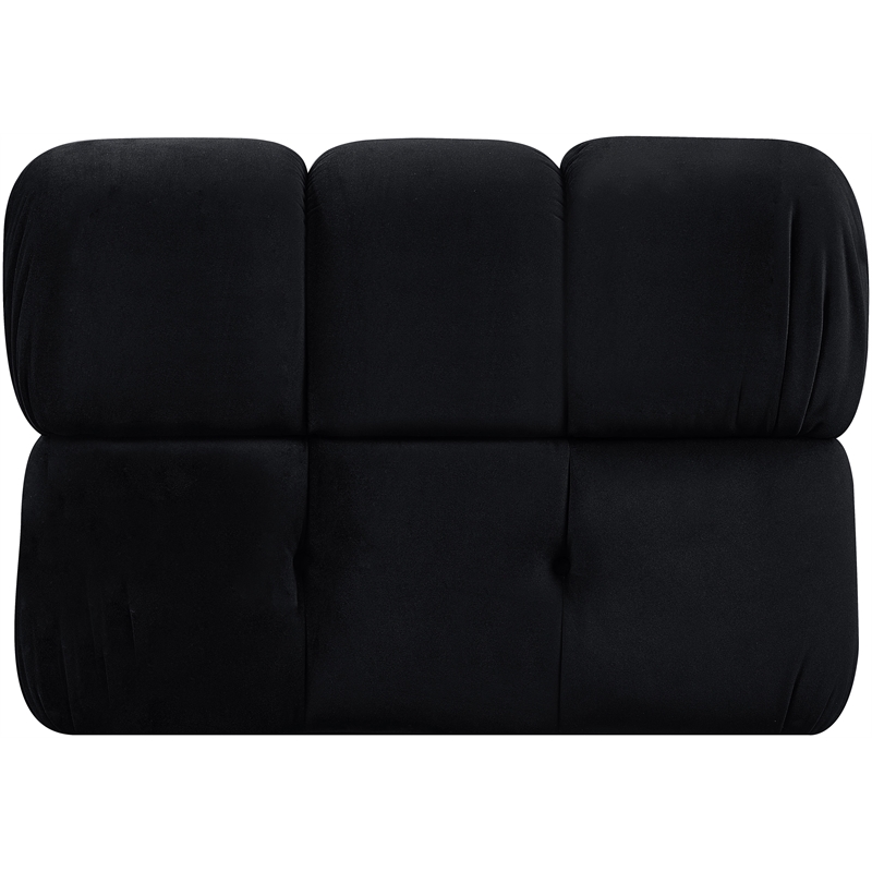 Meridian Furniture Orin Black Velvet Performance Fabric Modular Chair