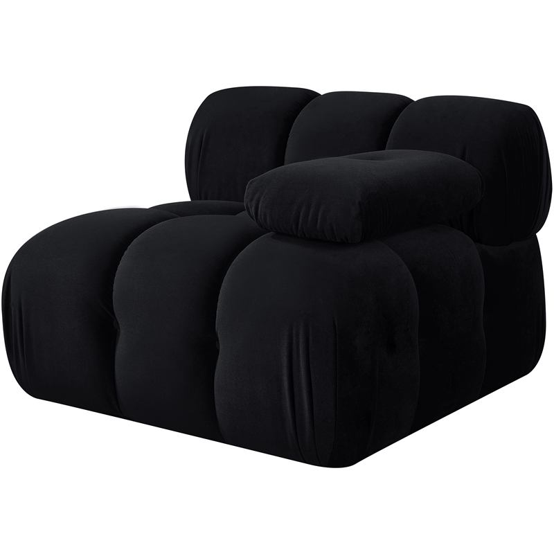 Meridian Furniture Orin Black Velvet Performance Fabric Modular Chair