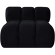 Meridian Furniture Orin Black Velvet Performance Fabric Modular Chair