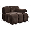 Meridian Furniture Orin Brown Velvet Performance Fabric Modular Chair
