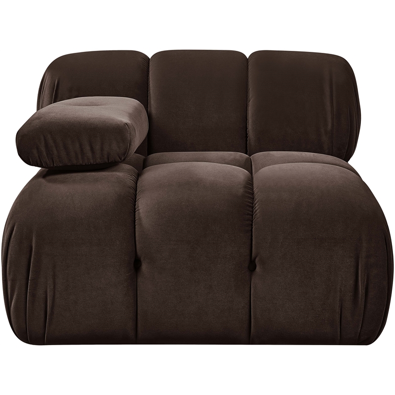 Meridian Furniture Orin Brown Velvet Performance Fabric Modular Chair