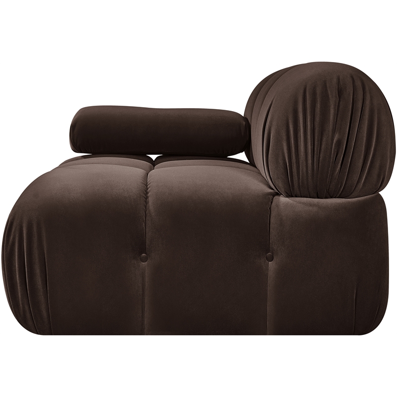 Meridian Furniture Orin Brown Velvet Performance Fabric Modular Chair