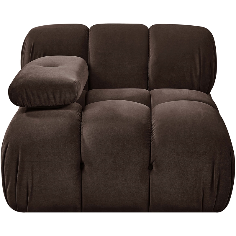 Meridian Furniture Orin Brown Velvet Performance Fabric Modular Chair
