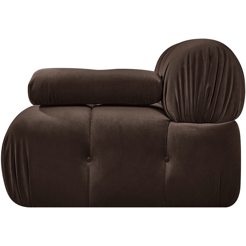 Meridian Furniture Orin Brown Velvet Performance Fabric Modular Chair
