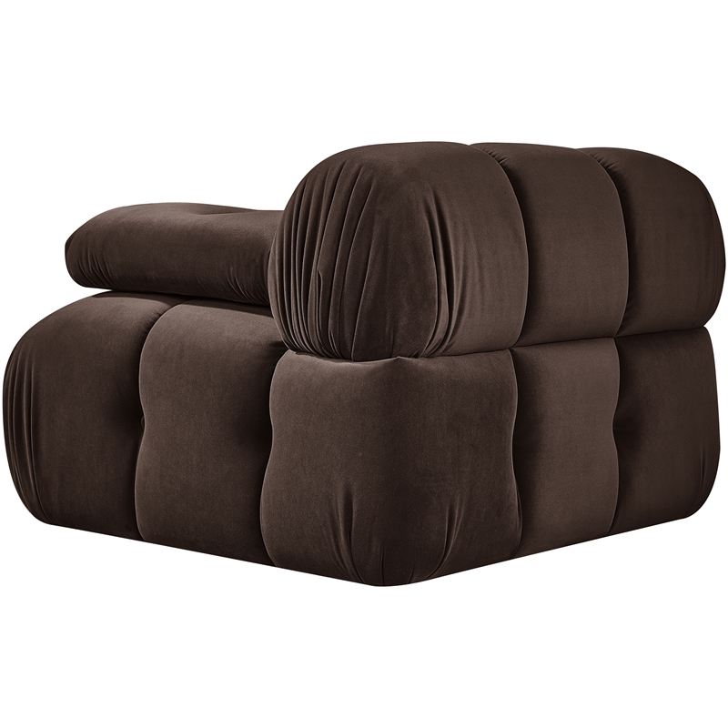 Meridian Furniture Orin Brown Velvet Performance Fabric Modular Chair
