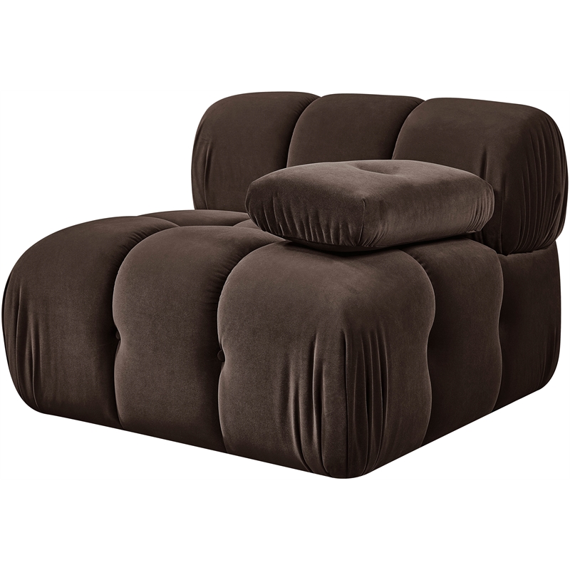 Meridian Furniture Orin Brown Velvet Performance Fabric Modular Chair