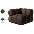 Meridian Furniture Orin Brown Velvet Performance Fabric Modular Corner Chair