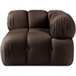 Meridian Furniture Orin Brown Velvet Performance Fabric Modular Corner Chair