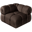 Meridian Furniture Orin Brown Velvet Performance Fabric Modular Corner Chair