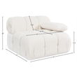 Meridian Furniture Orin Cream Velvet Performance Fabric Modular Chair