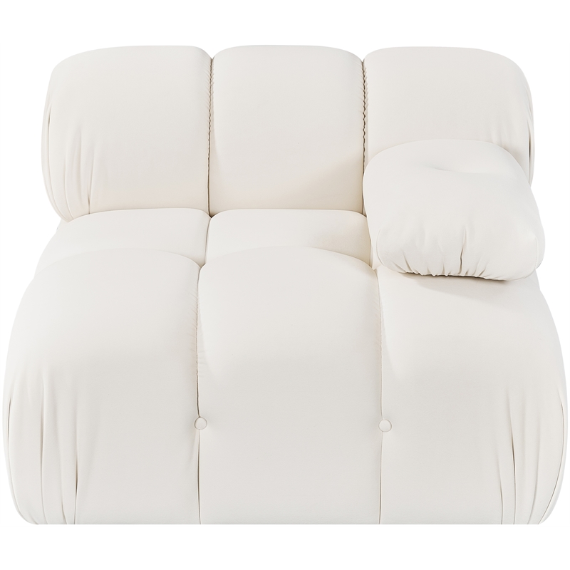 Meridian Furniture Orin Cream Velvet Performance Fabric Modular Chair