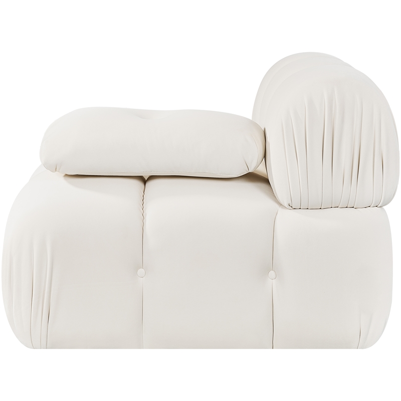Meridian Furniture Orin Cream Velvet Performance Fabric Modular Chair