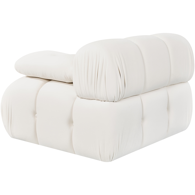 Meridian Furniture Orin Cream Velvet Performance Fabric Modular Chair