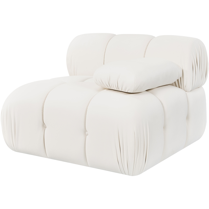 Meridian Furniture Orin Cream Velvet Performance Fabric Modular Chair