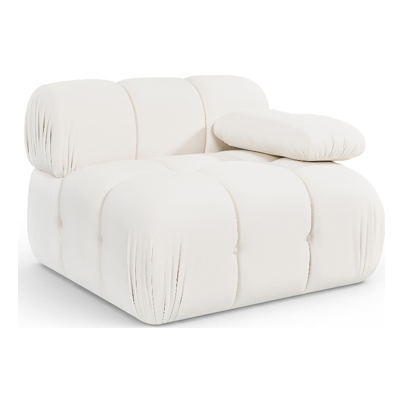 Meridian Furniture Orin Cream Velvet Performance Fabric Modular Chair