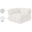 Meridian Furniture Orin Cream Velvet Performance Fabric Modular Corner Chair