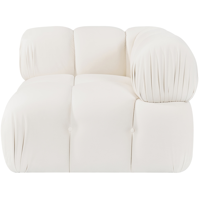 Meridian Furniture Orin Cream Velvet Performance Fabric Modular Corner Chair