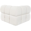 Meridian Furniture Orin Cream Velvet Performance Fabric Modular Corner Chair
