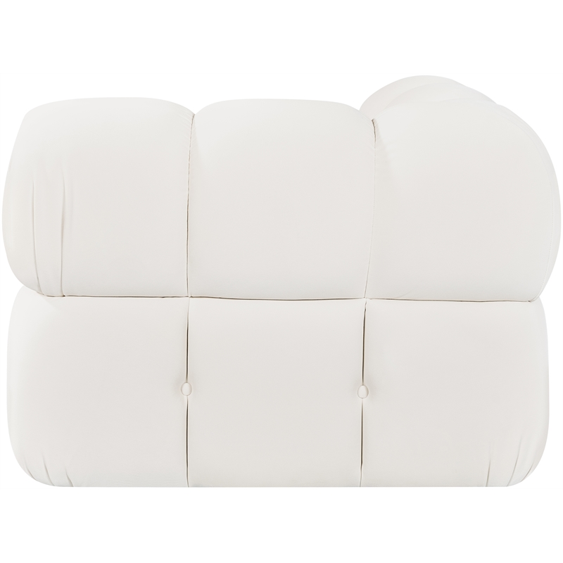 Meridian Furniture Orin Cream Velvet Performance Fabric Modular Corner Chair