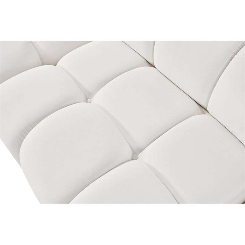 Meridian Furniture Orin Cream Velvet Performance Fabric Modular Corner Chair
