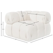 Meridian Furniture Orin Cream Velvet Performance Fabric Modular Corner Chair