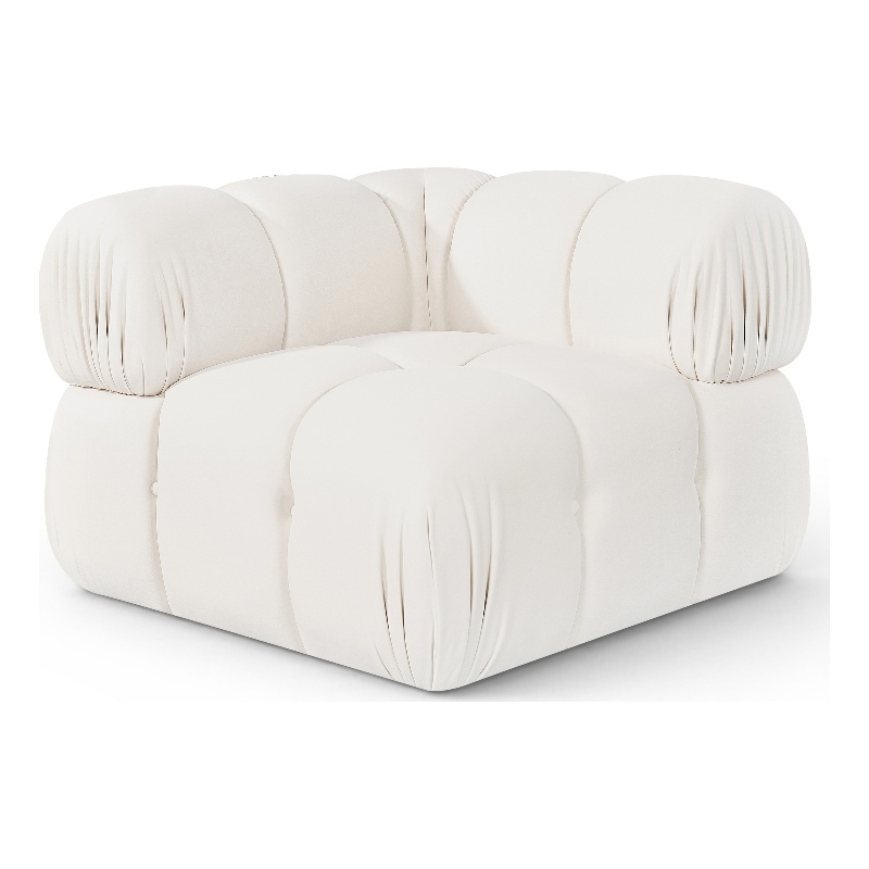 Meridian Furniture Orin Cream Velvet Performance Fabric Modular Corner Chair