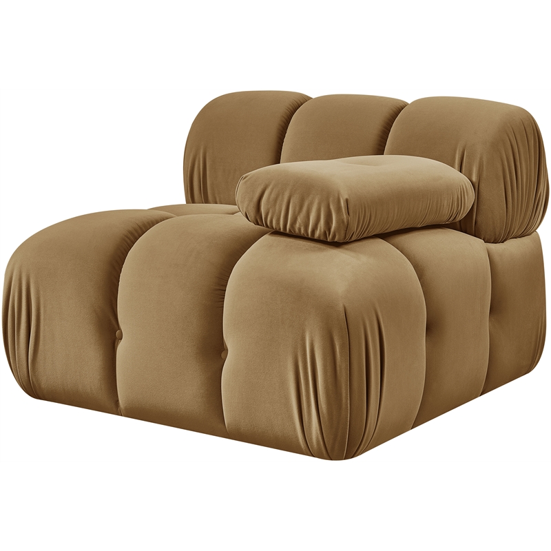 Meridian Furniture Orin Saddle Velvet Performance Fabric Modular Chair