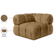 Meridian Furniture Orin Saddle Velvet Performance Fabric Modular Corner Chair