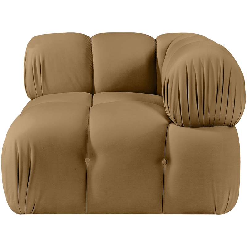 Meridian Furniture Orin Saddle Velvet Performance Fabric Modular Corner Chair