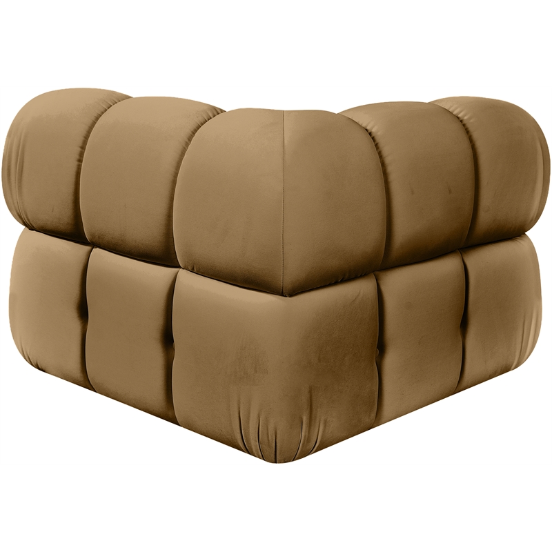 Meridian Furniture Orin Saddle Velvet Performance Fabric Modular Corner Chair