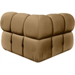 Meridian Furniture Orin Saddle Velvet Performance Fabric Modular Corner Chair
