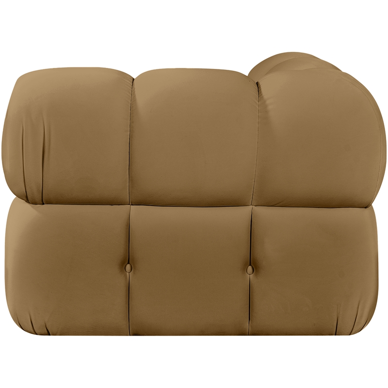 Meridian Furniture Orin Saddle Velvet Performance Fabric Modular Corner Chair