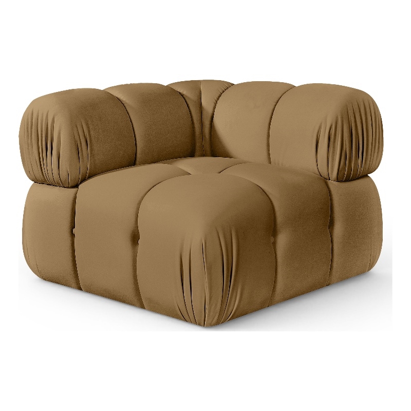 Meridian Furniture Orin Saddle Velvet Performance Fabric Modular Corner Chair