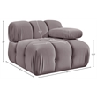 Meridian Furniture Orin Taupe Velvet Performance Fabric Modular Chair