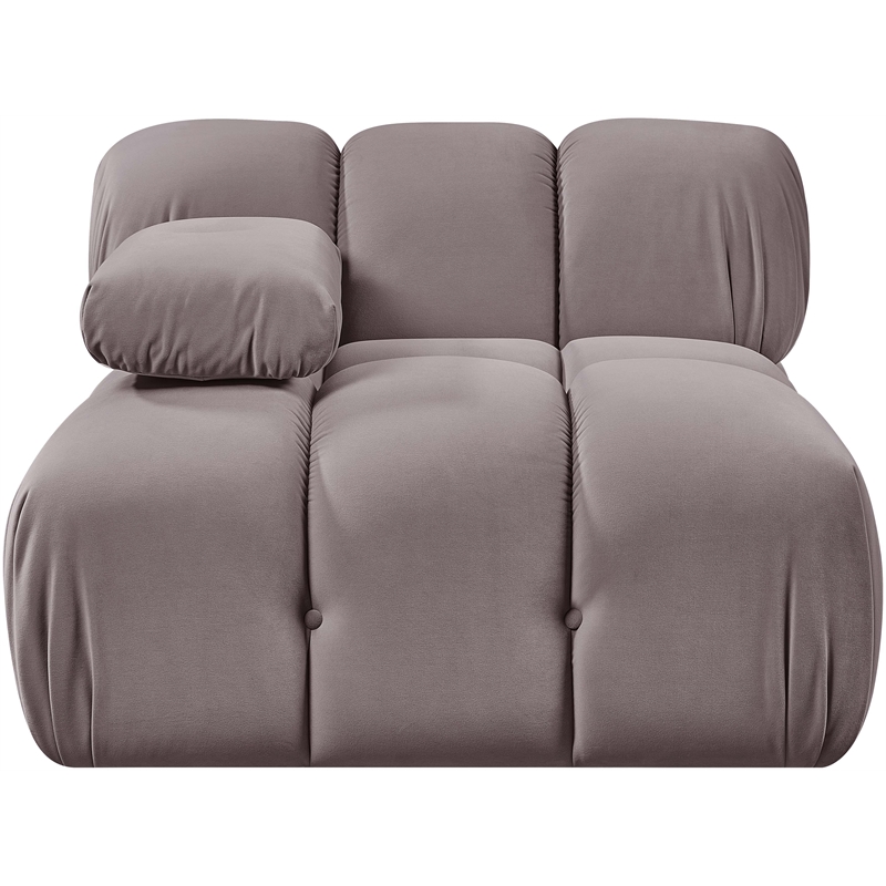 Meridian Furniture Orin Taupe Velvet Performance Fabric Modular Chair