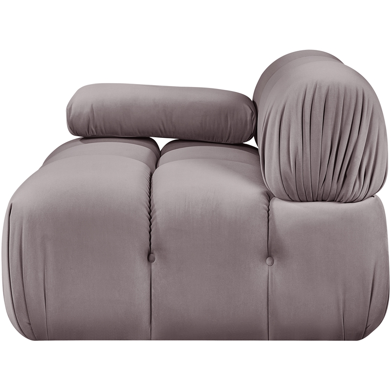 Meridian Furniture Orin Taupe Velvet Performance Fabric Modular Chair